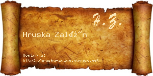 Hruska Zalán névjegykártya